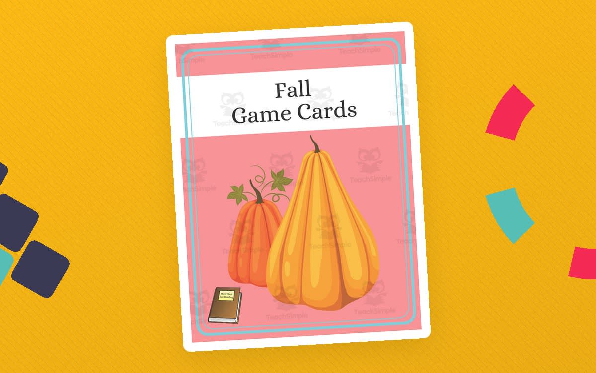 An educational teaching resource from More Than Just Reading entitled Fall Game Cards downloadable at Teach Simple.