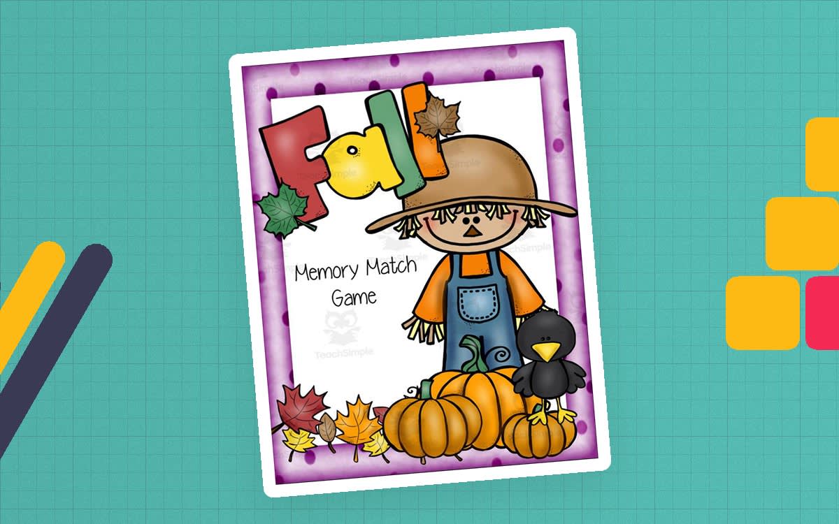 An educational teaching resource from Glitter and Grace entitled Fall Memory Match Game downloadable at Teach Simple.