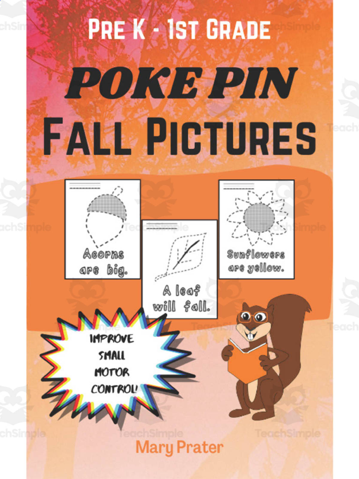 An educational teaching resource from The Kinder Lady entitled Fall Push Pins Activity downloadable at Teach Simple.