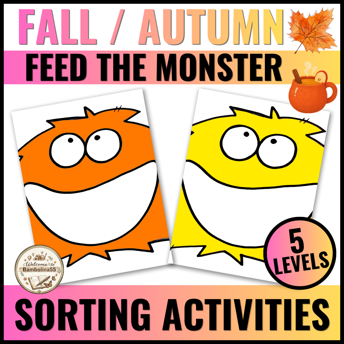 An educational teaching resource from Bambolina55 entitled Fall Sorting Activities Kindergarten- Prek-Classifying downloadable at Teach Simple.