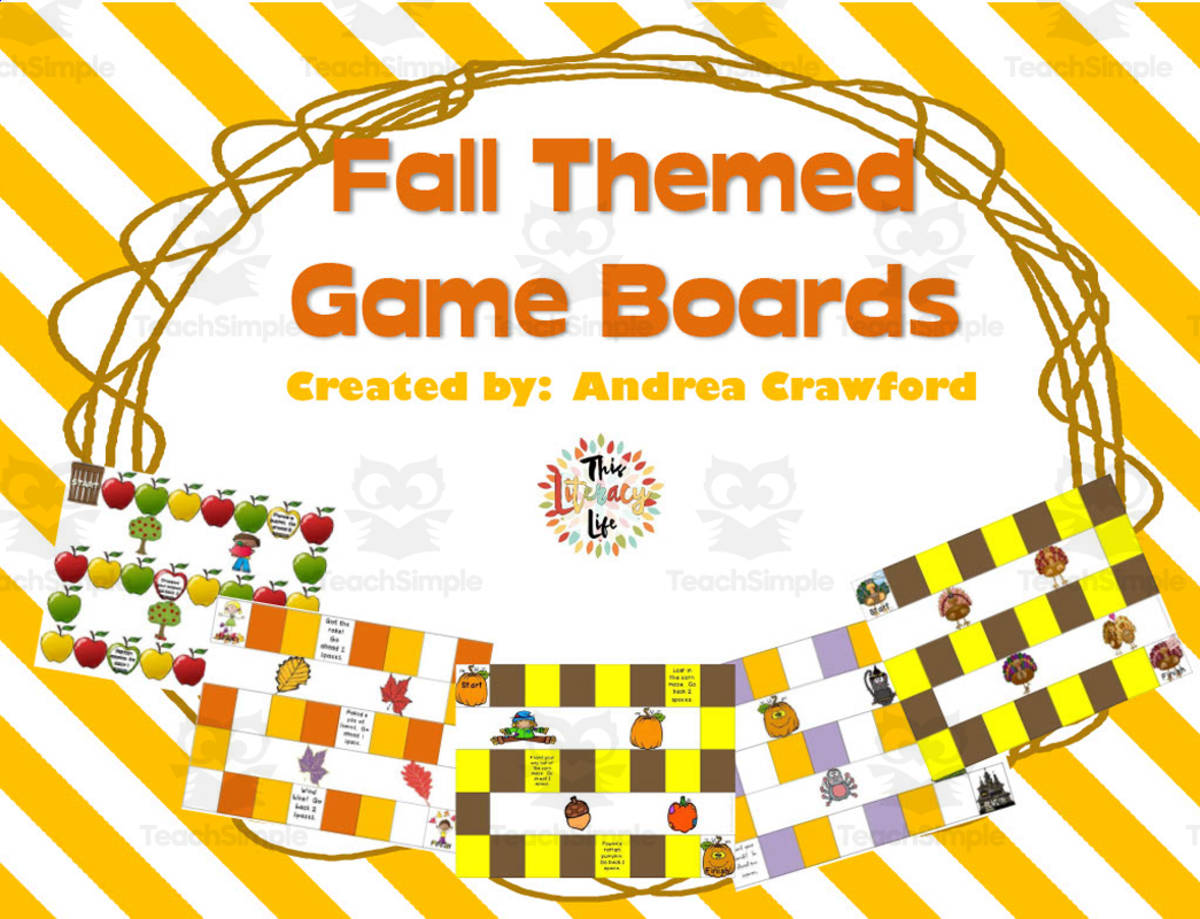 An educational teaching resource from Literacy Life entitled Fall Themed Game Boards downloadable at Teach Simple.
