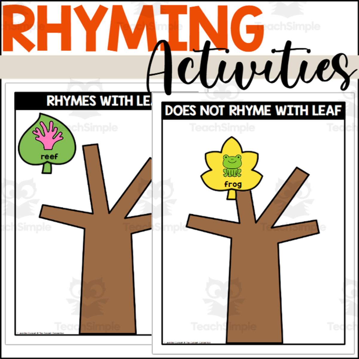 An educational teaching resource from The Connett Connection entitled Fall Themed Rhyming Words downloadable at Teach Simple.