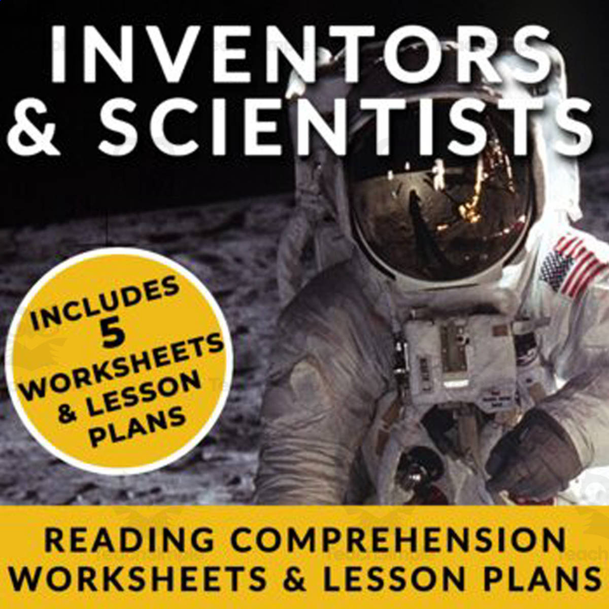 An educational teaching resource from The Laughing Linguist entitled Famous Scientists & Inventors: 5-Lesson Advanced ESL Reading Bundle for Engaging STEM Education downloadable at Teach Simple.