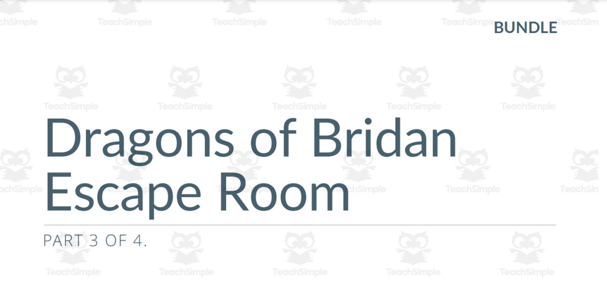 An educational teaching resource from Bundle LLC entitled Fantasy-Themed Math Escape Room Lesson 3 downloadable at Teach Simple.