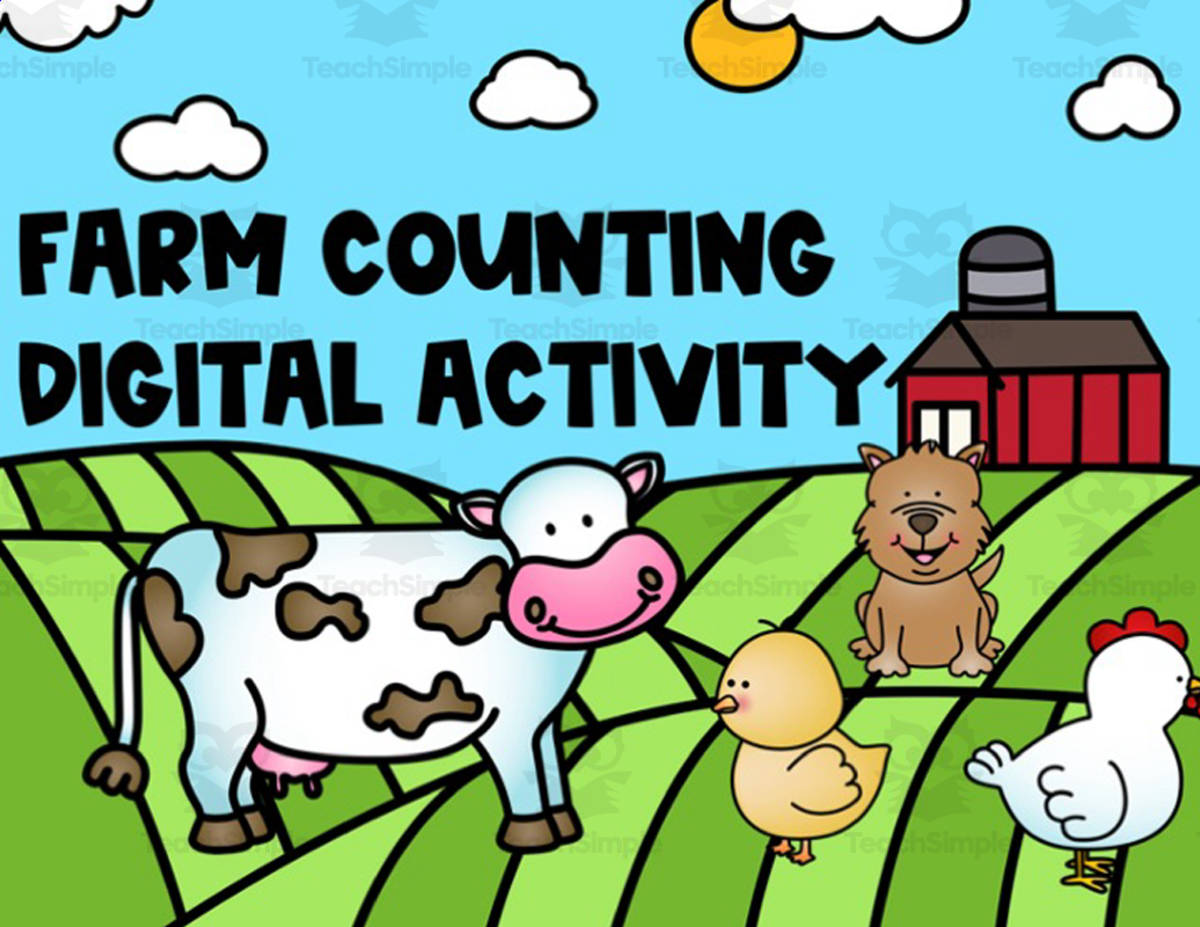 An educational teaching resource from JoyfulToddler entitled Farm Counting  Numbers 1-10 | Digital Math Activity downloadable at Teach Simple.