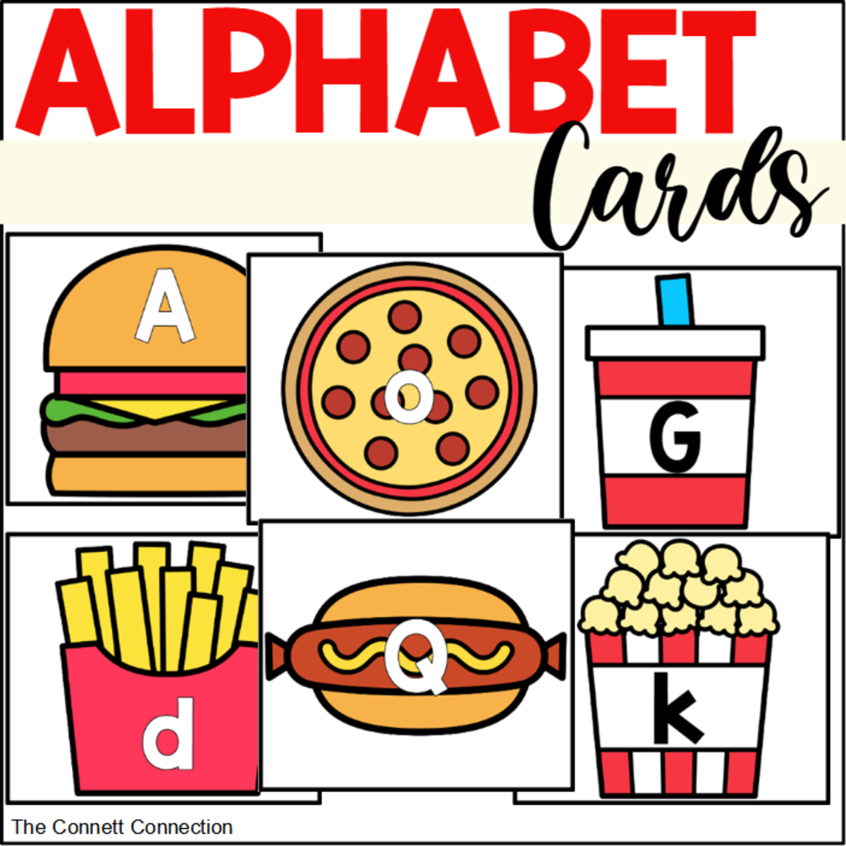 An educational teaching resource from The Connett Connection entitled Fast Food Alphabet Cards downloadable at Teach Simple.