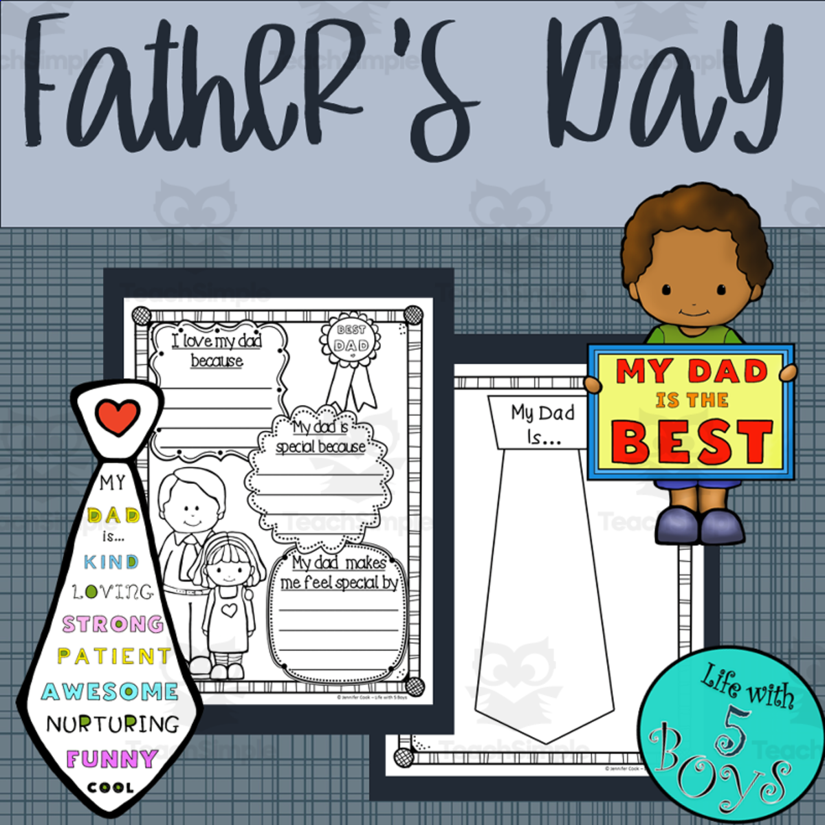 An educational teaching resource from Life with 5 Boys entitled Father's Day Activity downloadable at Teach Simple.