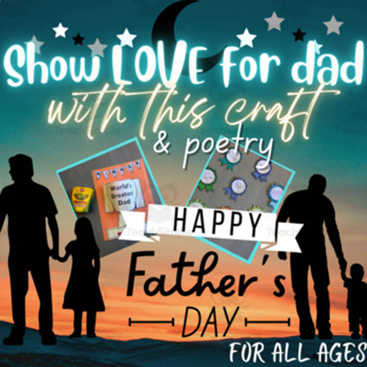 An educational teaching resource from Big Apple Teaching entitled Father's Day: Craft and Poetry Gift downloadable at Teach Simple.