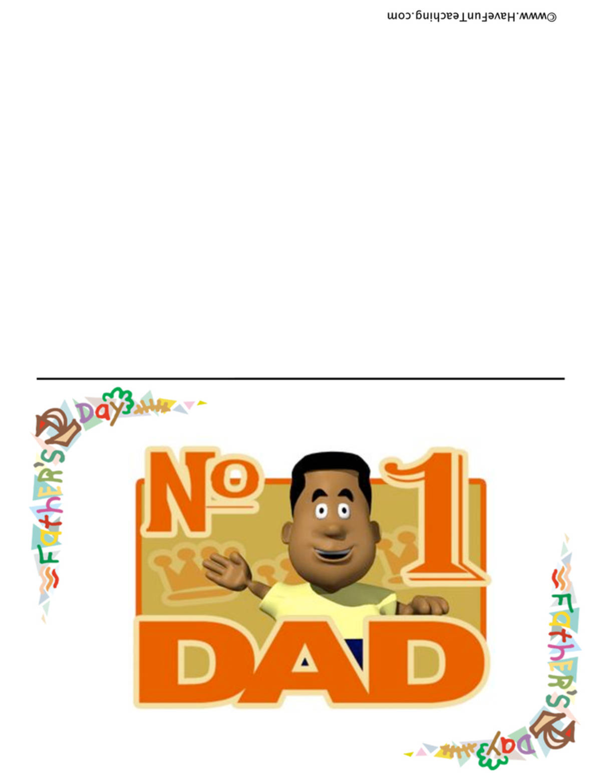 An educational teaching resource from Have Fun Teaching entitled Father's Day No. 1 Dad Card downloadable at Teach Simple.