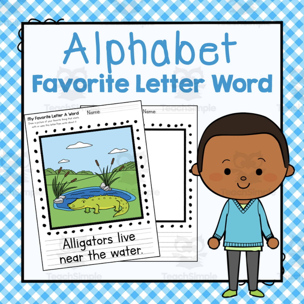 An educational teaching resource from Simply Schoolgirl entitled Favorite Letter Word | Letter of the Week Activity Book downloadable at Teach Simple.