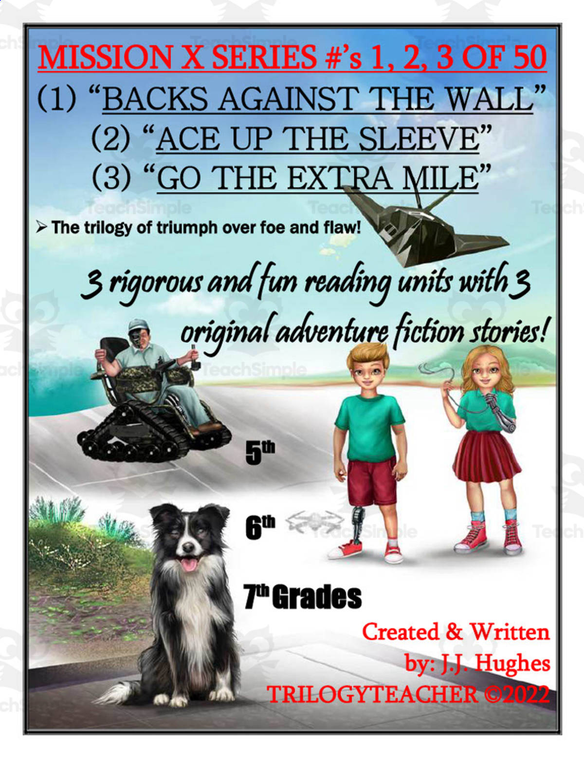 An educational teaching resource from TrilogyTeacher entitled Fiction Adventure Story Unit: Missions 1-3 Bundle downloadable at Teach Simple.