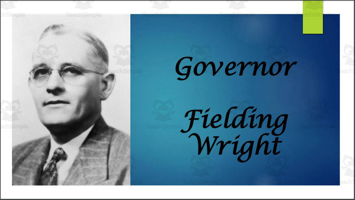 An educational teaching resource from Mr. Matthews Teacher Store entitled Fielding Writing (Former MS Governor & 1948 Dixiecrat Party VP Nominee) BIO PPT downloadable at Teach Simple.