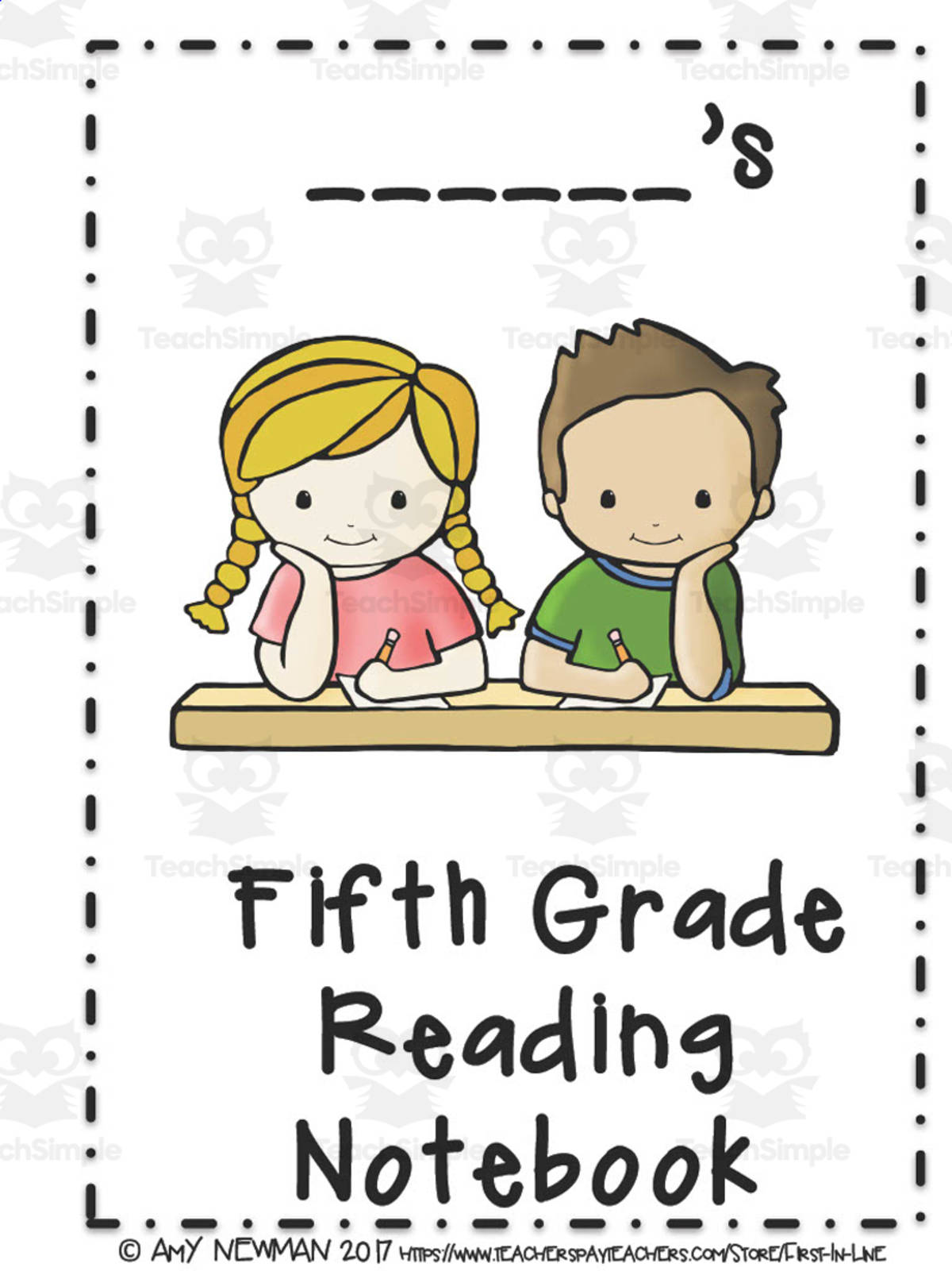 An educational teaching resource from First in Line entitled Fifth Grade Reading Notebook downloadable at Teach Simple.