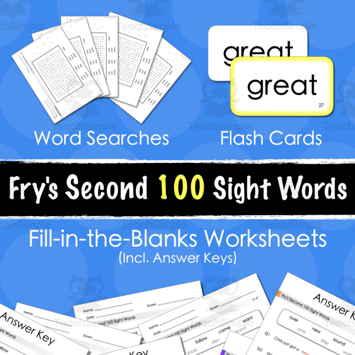 An educational teaching resource from Tom's Talk entitled Fill-in-the-Blanks: Fry's Second 100 Sight Words downloadable at Teach Simple.