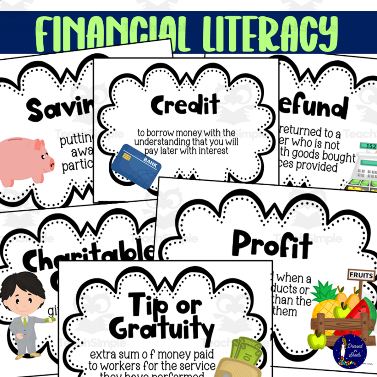 An educational teaching resource from Soumara Siddiqui entitled Financial Literacy downloadable at Teach Simple.