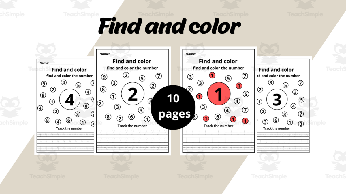 An educational teaching resource from successful teachers resource entitled find and color Worksheets for kids. downloadable at Teach Simple.