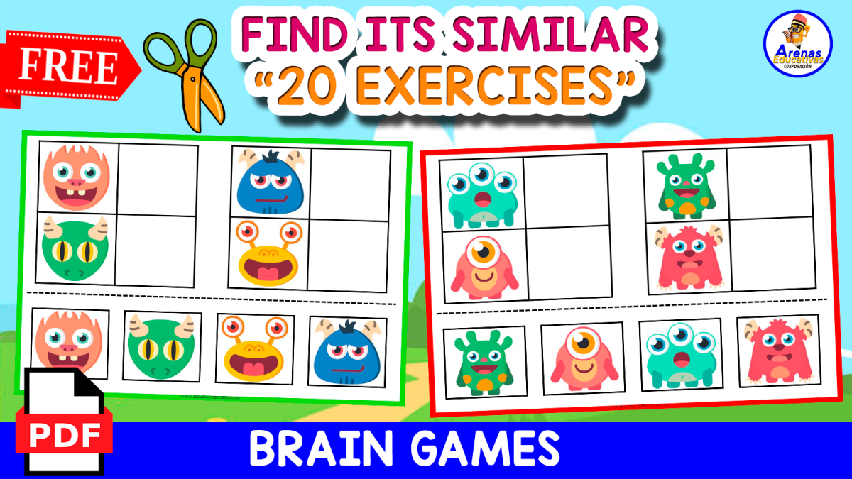 An educational teaching resource from EDITORIAL LAURA EDUCA entitled FIND ITS SIMILAR GAME | Monster Themed downloadable at Teach Simple.