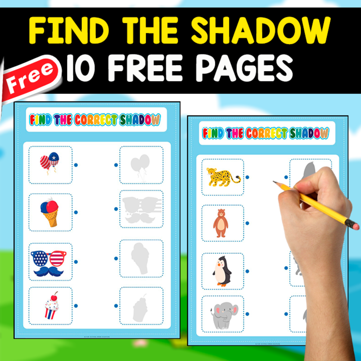 An educational teaching resource from EDITORIAL LAURA EDUCA entitled FIND THE SHADOW | 10 FREE PAGES downloadable at Teach Simple.