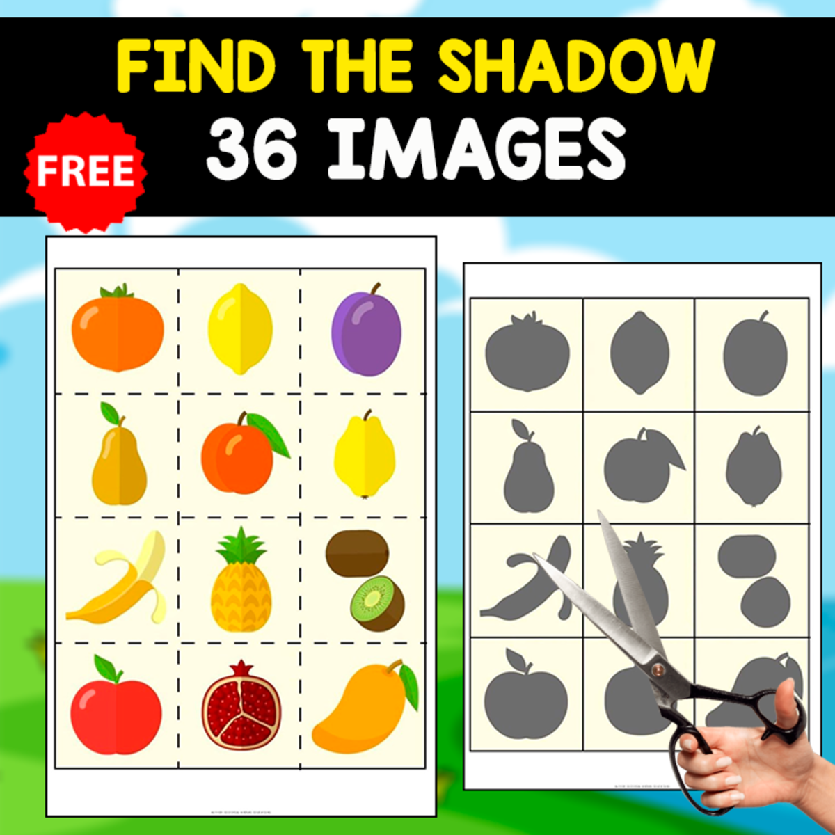 An educational teaching resource from EDITORIAL LAURA EDUCA entitled FIND THE SHADOW | FRUITS AND VEGETABLES downloadable at Teach Simple.