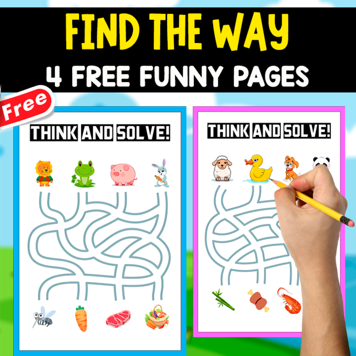 An educational teaching resource from EDITORIAL LAURA EDUCA entitled FIND THE WAY | 4 FREE BRAIN EXERCISES-GAMES downloadable at Teach Simple.