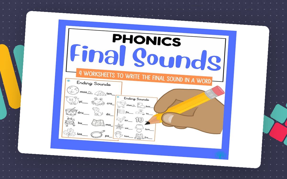 An educational teaching resource from SEN Resource Source entitled Finding Final Sounds in Words downloadable at Teach Simple.