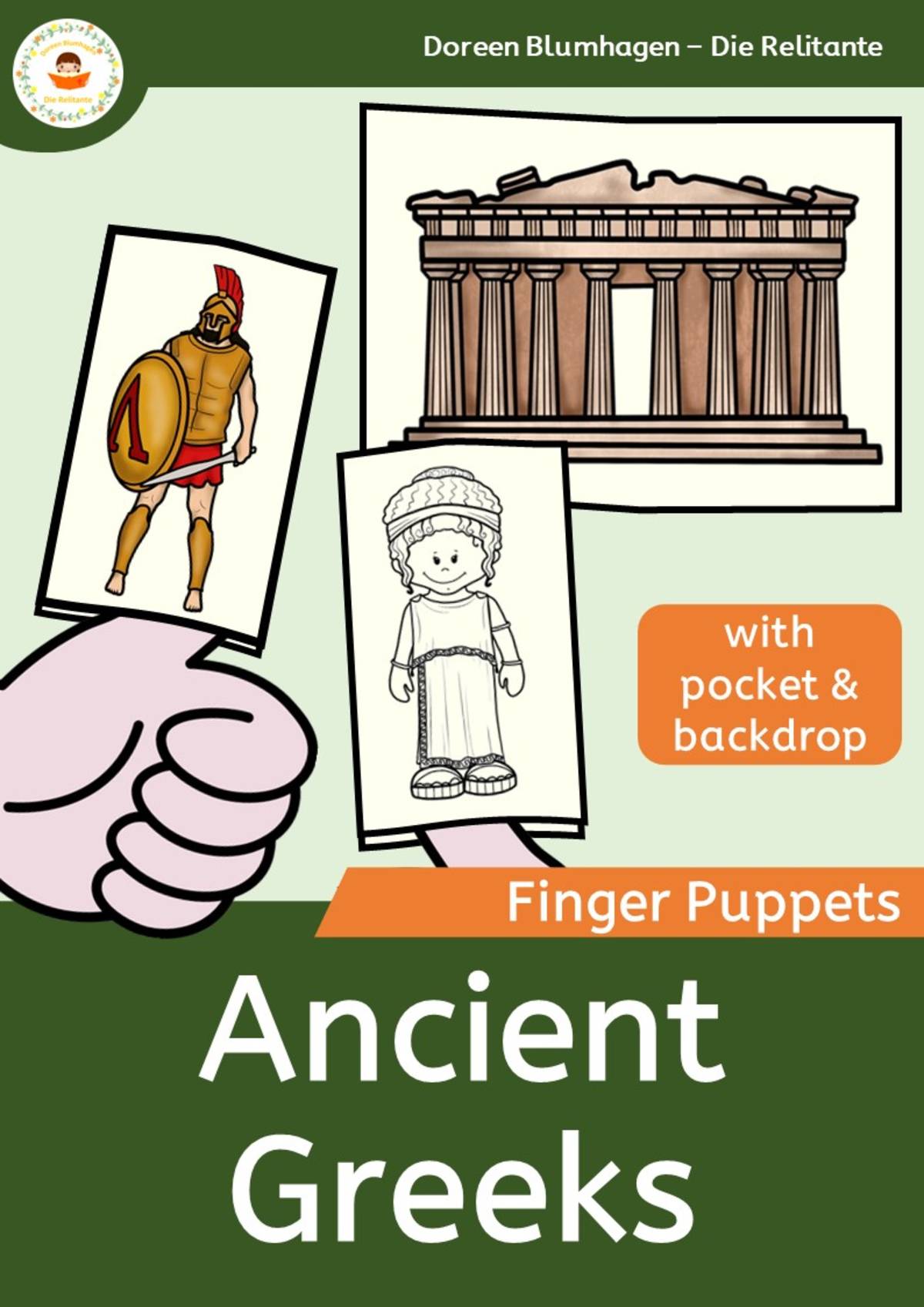An educational teaching resource from Die Relitante entitled Finger puppets - Ancient Greeks - People in History downloadable at Teach Simple.