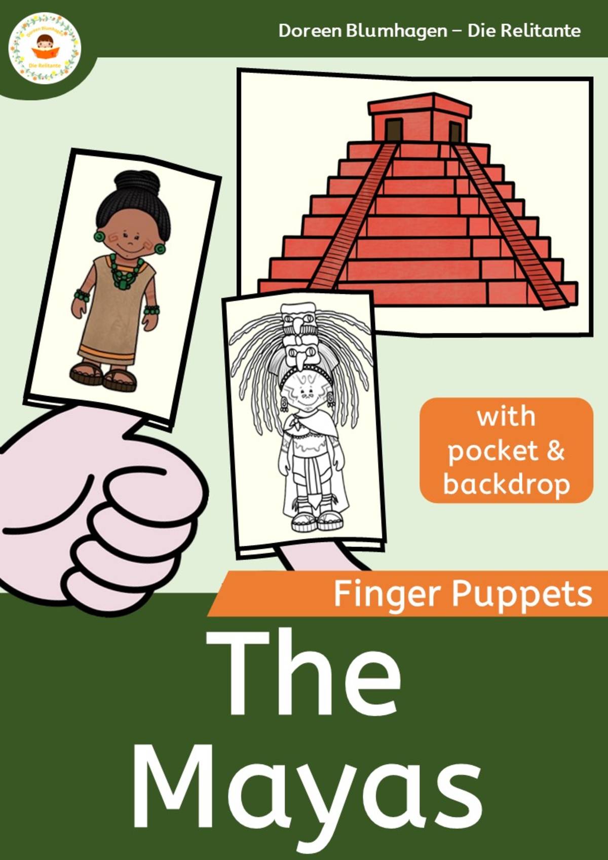 An educational teaching resource from Die Relitante entitled Finger puppets - The Mayas - People in History downloadable at Teach Simple.
