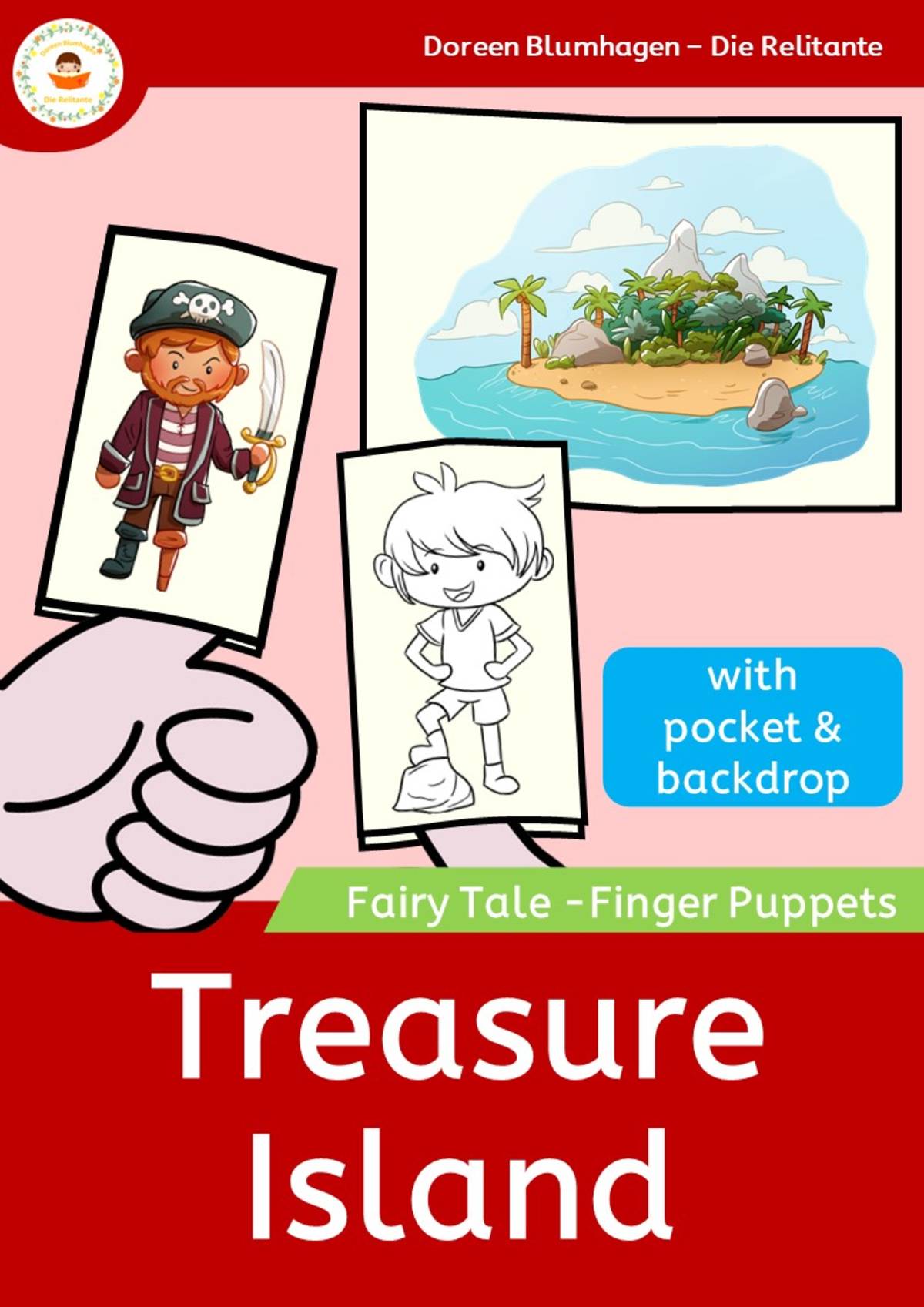 An educational teaching resource from Die Relitante entitled Finger Puppets - Treasure Island - Story downloadable at Teach Simple.