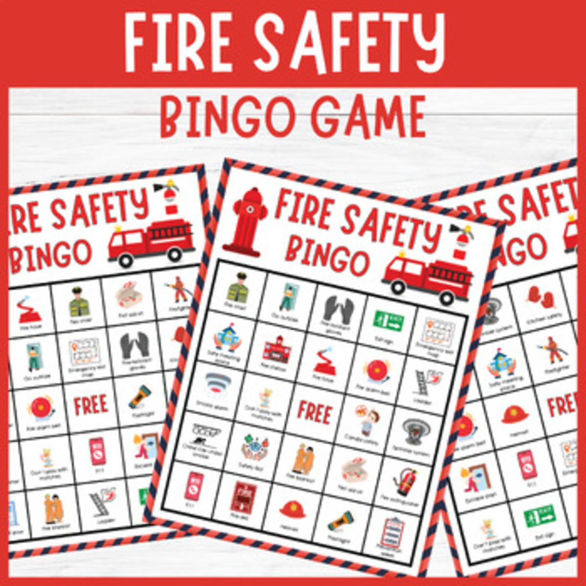 An educational teaching resource from Perfect_Printables entitled Fire Safety Bingo Game | Fire Prevention Week Community Helpers Activi downloadable at Teach Simple.
