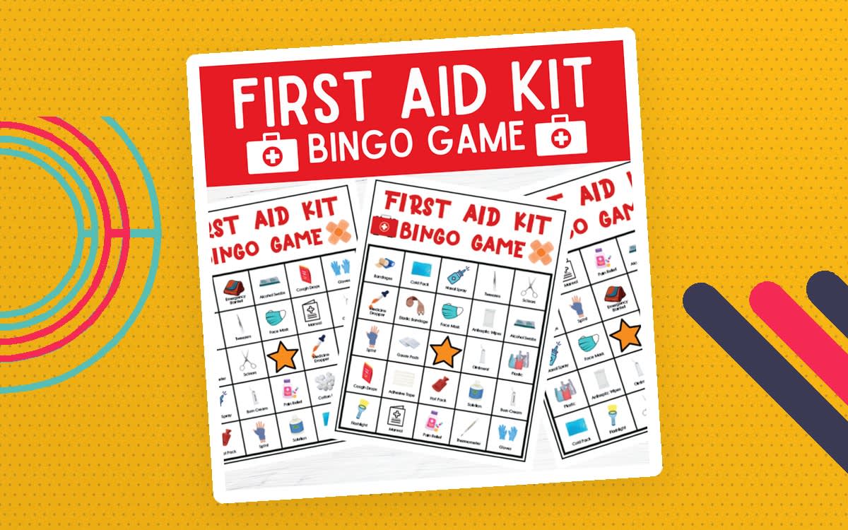 An educational teaching resource from Perfect_Printables entitled First Aid Kit Bingo Game | First Aid & Emergency Safety Activity downloadable at Teach Simple.