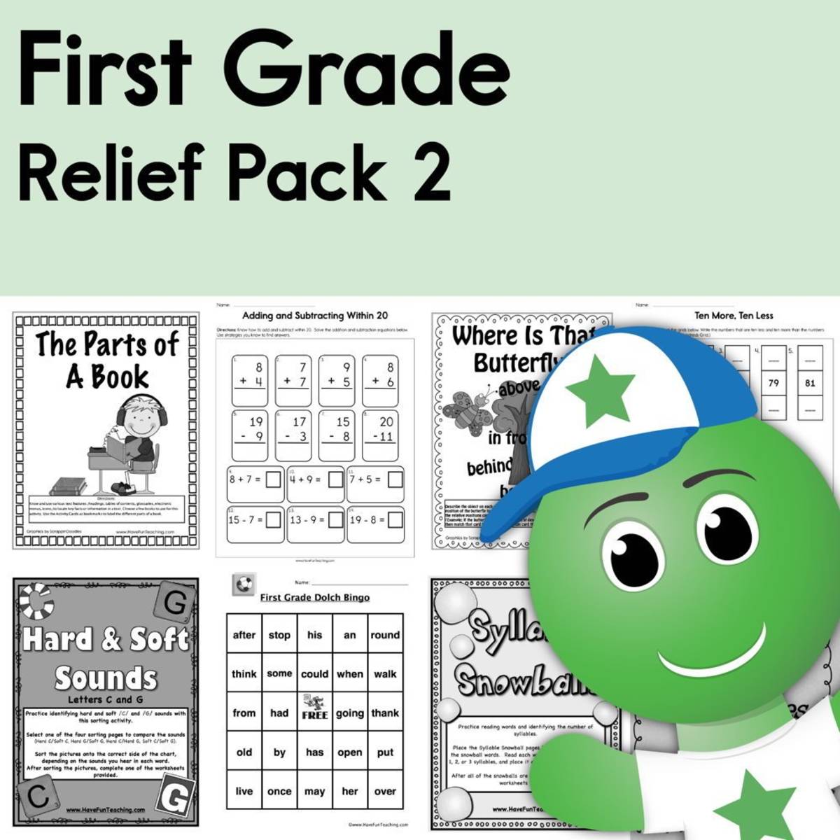 An educational teaching resource from Have Fun Teaching entitled First Grade Coronavirus Relief Pack 2 downloadable at Teach Simple.