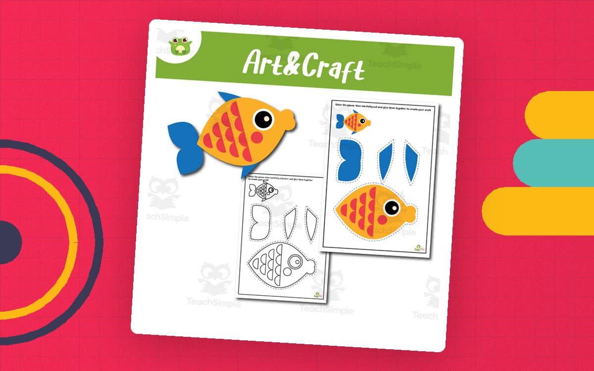 An educational teaching resource from EasyHop entitled Fish Art & Craft Printable – Cut, Color, and Build Activity | Ocean Cr downloadable at Teach Simple.