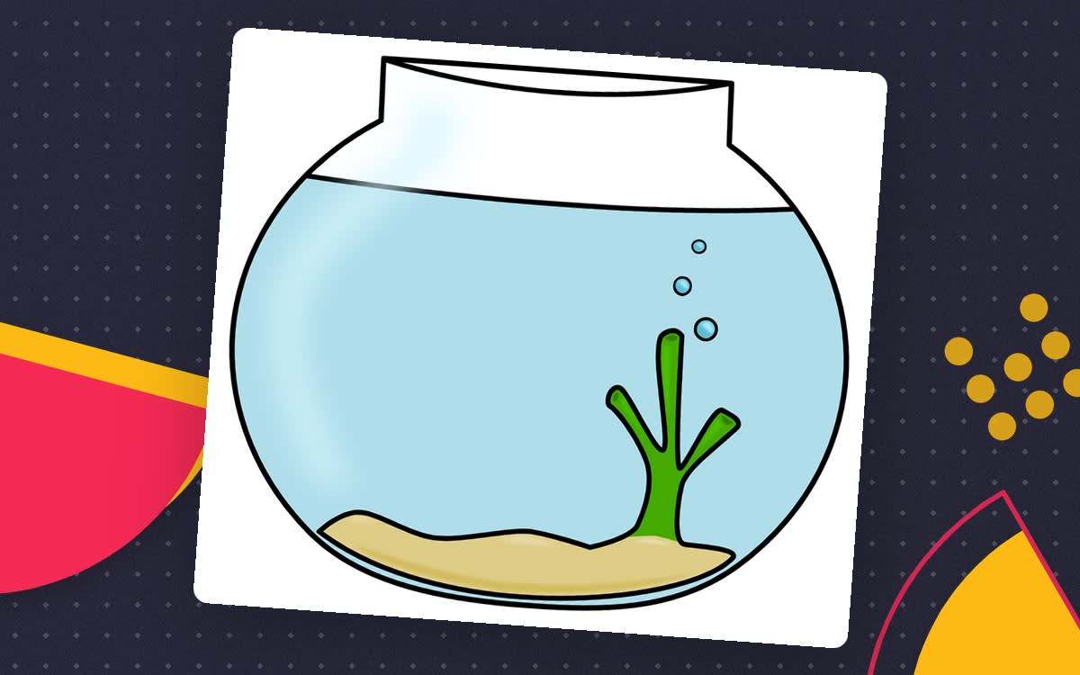 An educational teaching resource from Teacher's Clipart entitled Fish Bowl Clip Art – Colour and Line Art Set downloadable at Teach Simple.