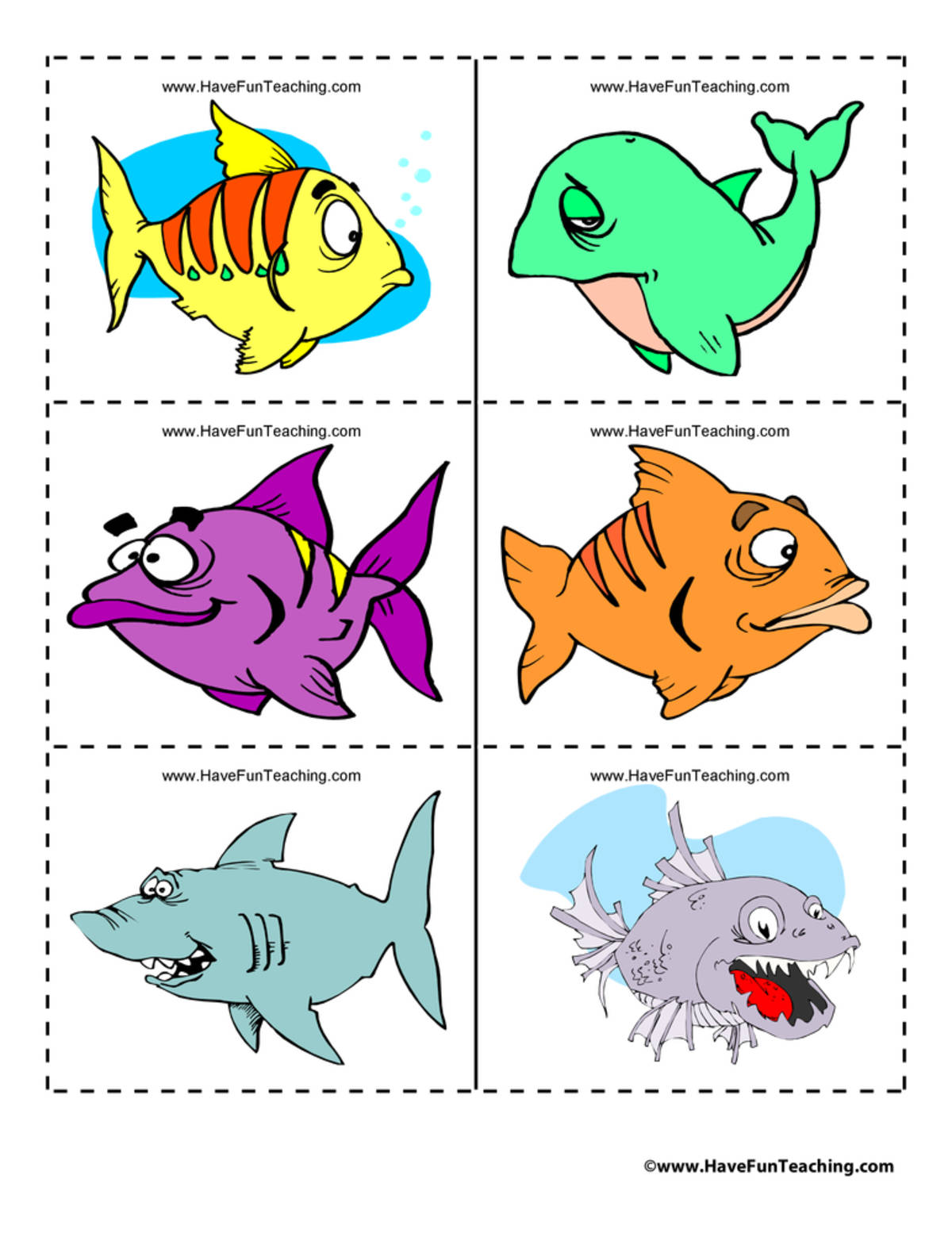 An educational teaching resource from Have Fun Teaching entitled Fish Clip Art downloadable at Teach Simple.