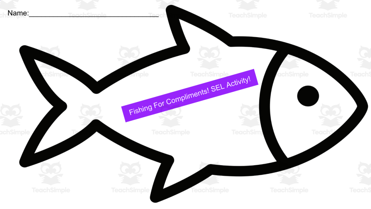 An educational teaching resource from Jennifer Moyer Taylor entitled Fishing For Compliments-An SEL Activity downloadable at Teach Simple.