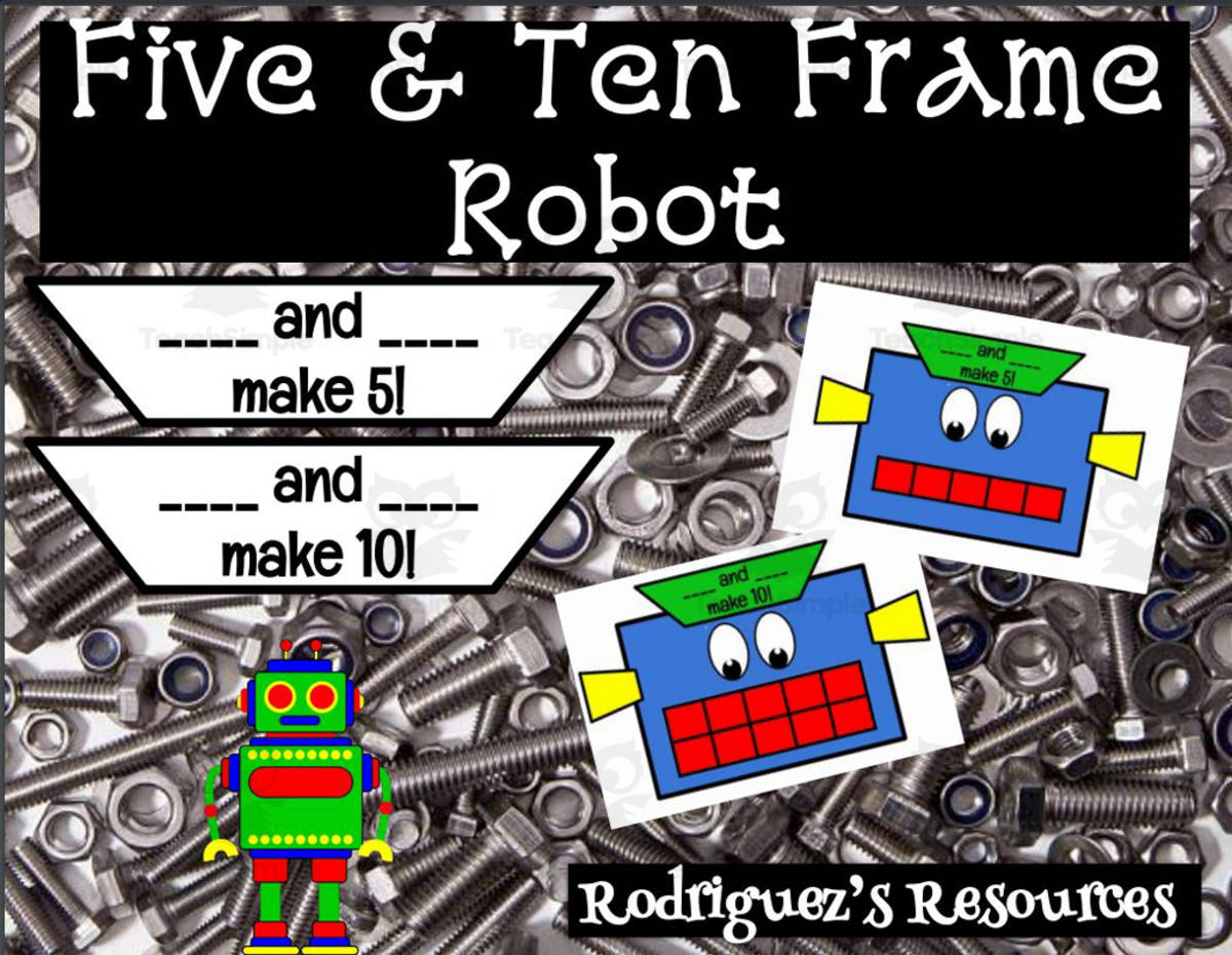 An educational teaching resource from Rodriguez's Resources entitled Five and Ten Frame Robot Craftivity downloadable at Teach Simple.