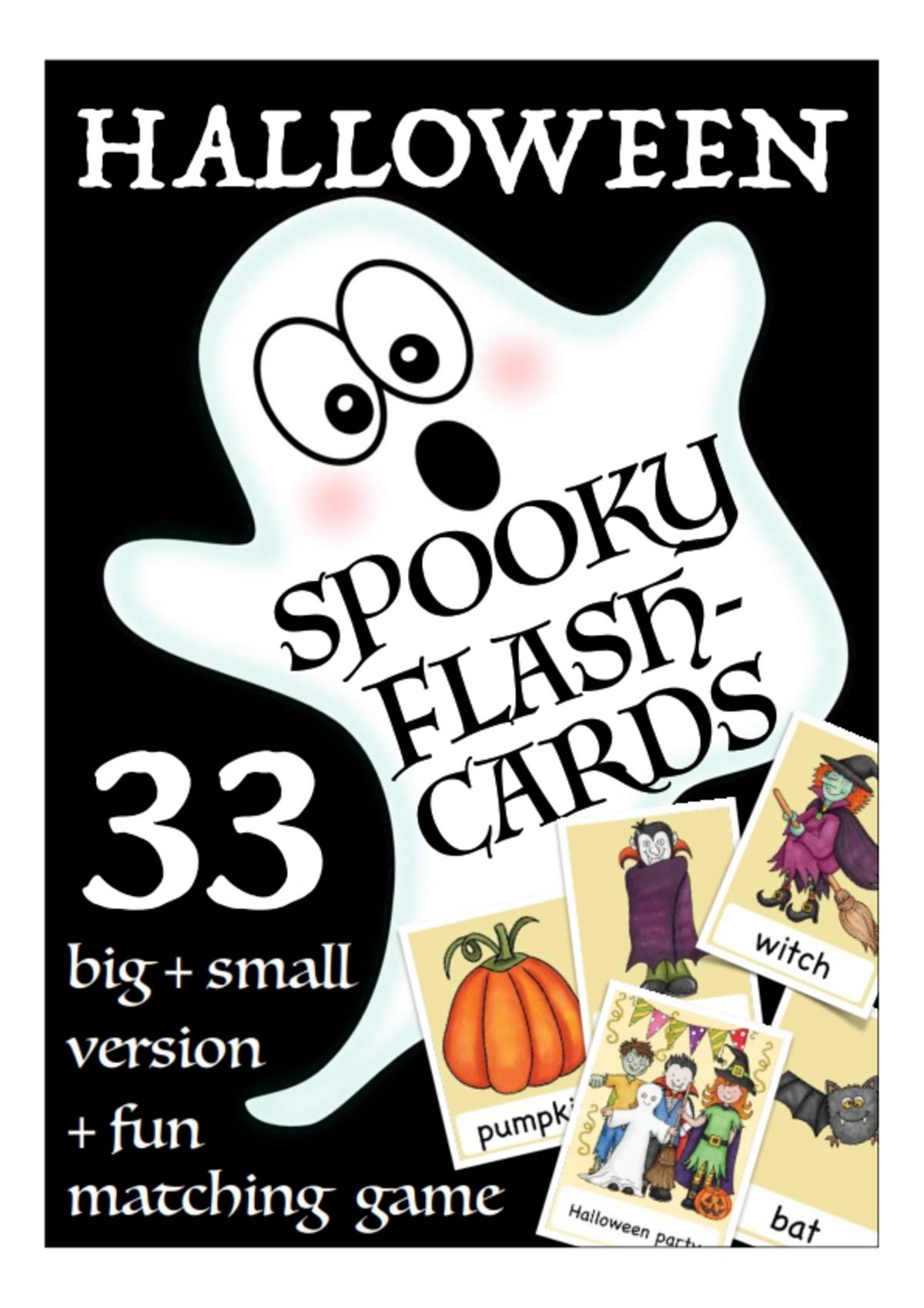 An educational teaching resource from Better Teaching Resources entitled Flash Cards: Halloween downloadable at Teach Simple.
