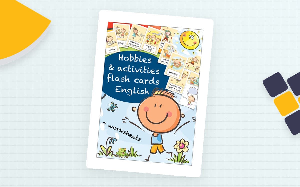 An educational teaching resource from Better Teaching Resources entitled Flash Cards: Hobbies & Activities downloadable at Teach Simple.