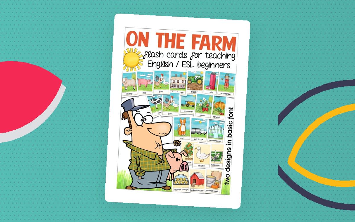 An educational teaching resource from Better Teaching Resources entitled Flash Cards: On the Farm downloadable at Teach Simple.