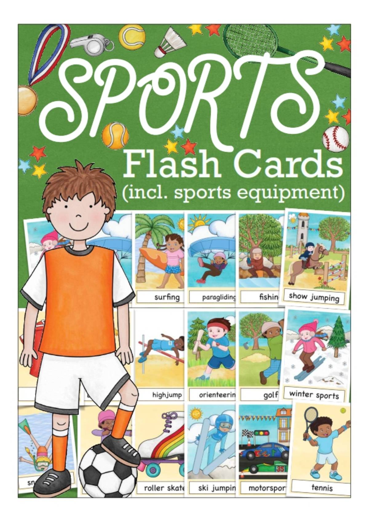 An educational teaching resource from Better Teaching Resources entitled Flash Cards: Sports downloadable at Teach Simple.