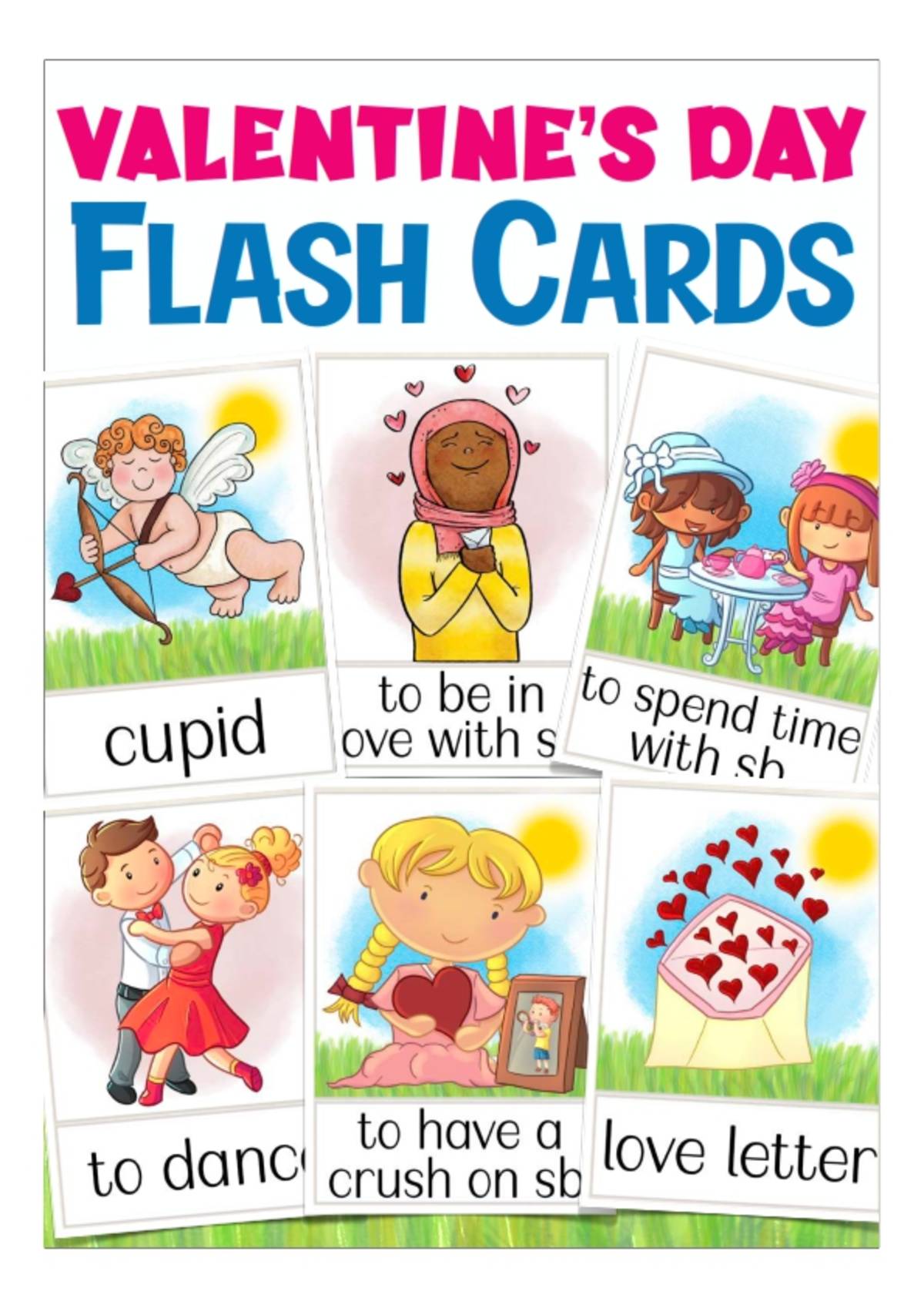 An educational teaching resource from Better Teaching Resources entitled Flash Cards: Valentine's Day downloadable at Teach Simple.