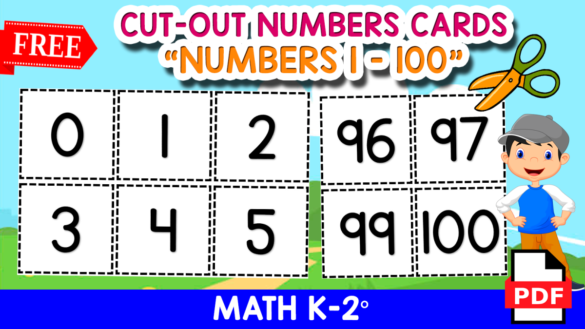 An educational teaching resource from EDITORIAL LAURA EDUCA entitled FLASHCARDS NUMBERS 1 TO 100 - Cut Out Theme downloadable at Teach Simple.