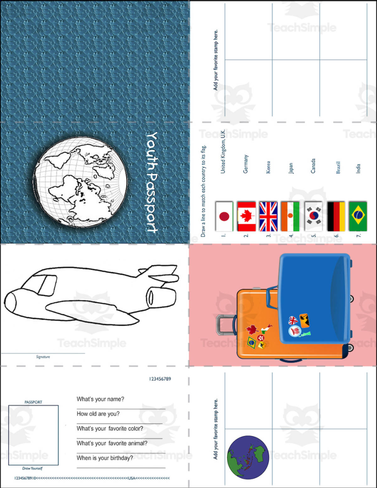An educational teaching resource from Nathan  entitled Foldable Youth Passport downloadable at Teach Simple.