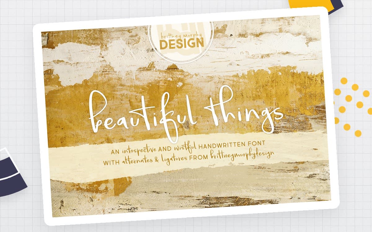 An educational teaching resource from Brittney Murphy Design entitled Font Family: Beautiful Things downloadable at Teach Simple.