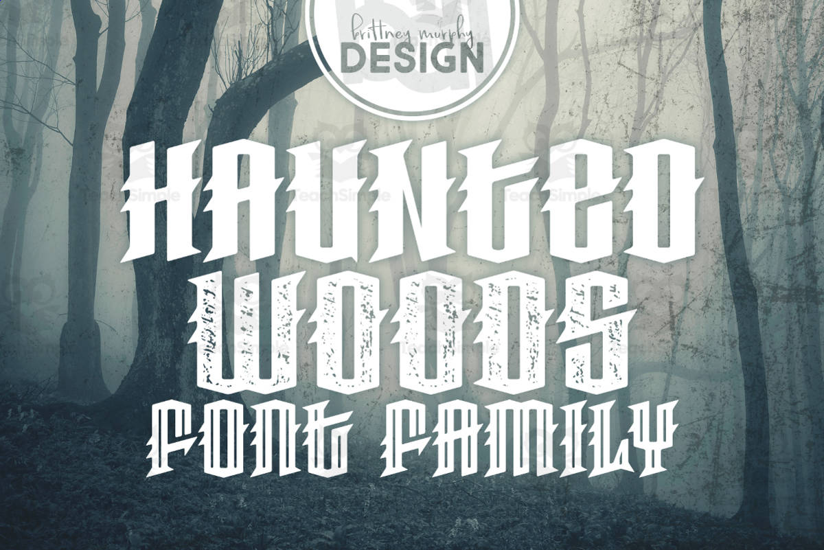 An educational teaching resource from Brittney Murphy Design entitled Font Family: Haunted Woods downloadable at Teach Simple.
