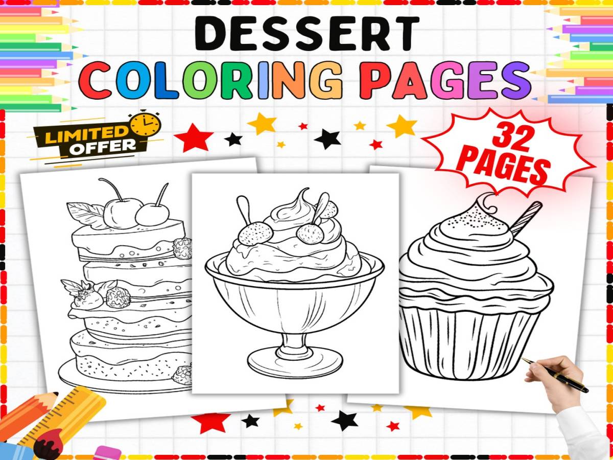 Food Coloring Pages - 32 Printable Coloring Sheets for Kids K-5 preview