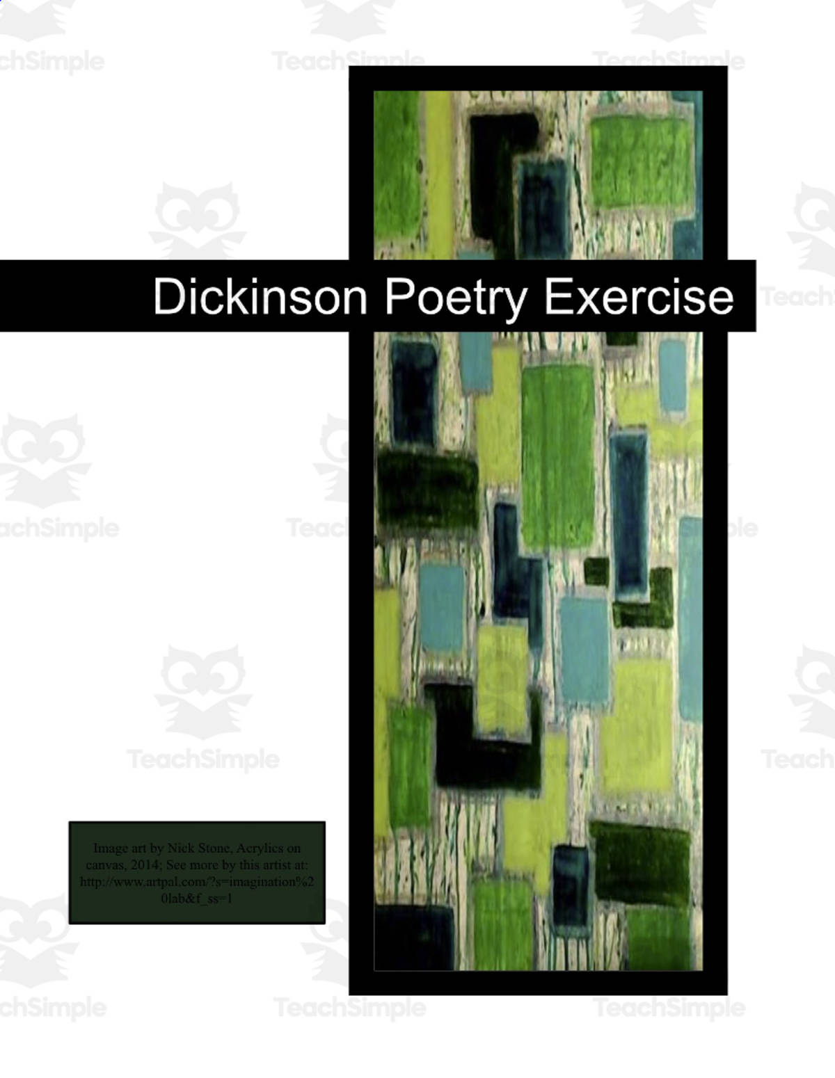 An educational teaching resource from The Education Lab entitled For Substitutes: Dickinson's Poem downloadable at Teach Simple.
