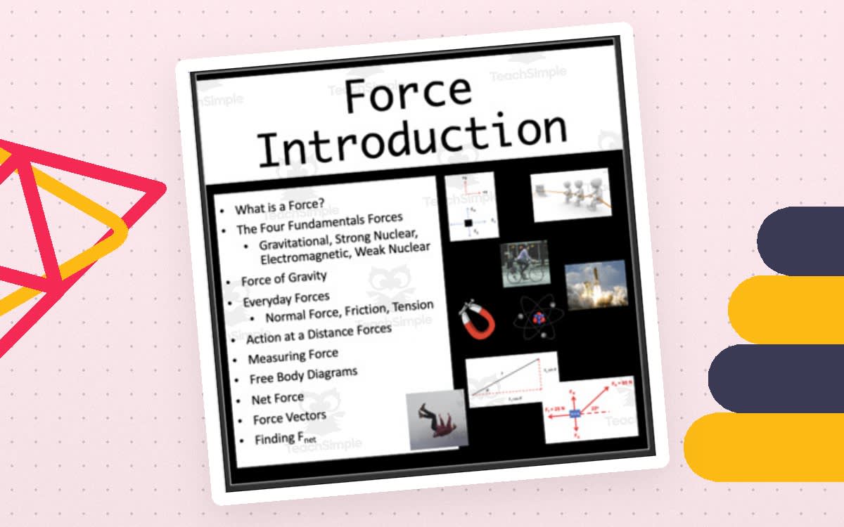 An educational teaching resource from Teach With Fergy entitled Forces Introduction - Lesson Bundle downloadable at Teach Simple.