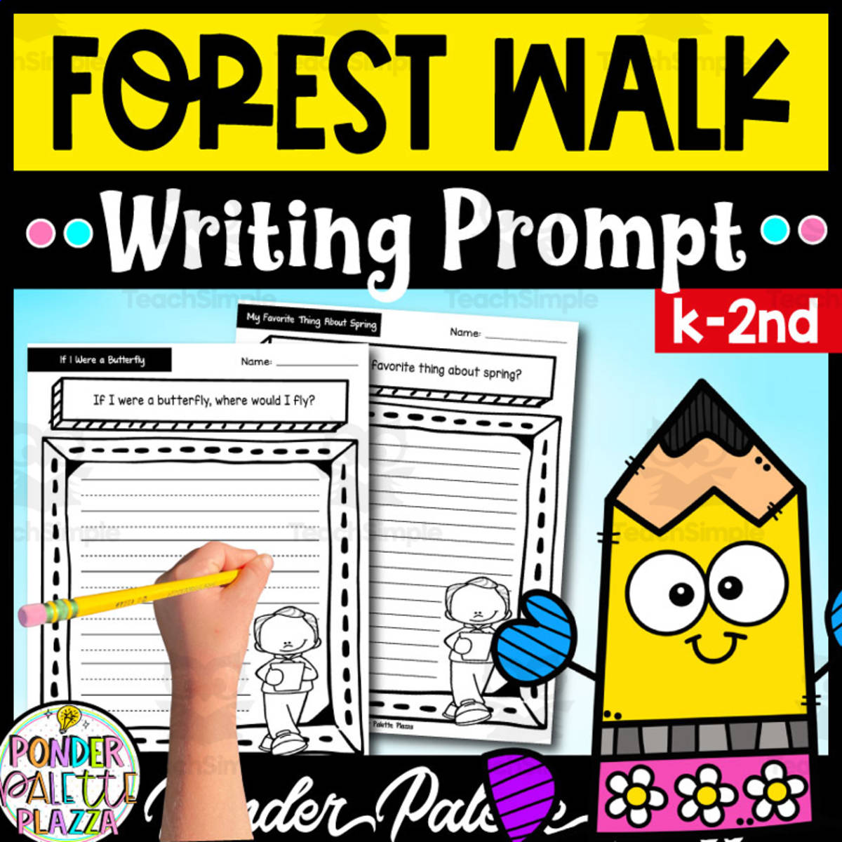 An educational teaching resource from Ponder Palette Plazza entitled Forest Walk - Spring Writing Prompt downloadable at Teach Simple.