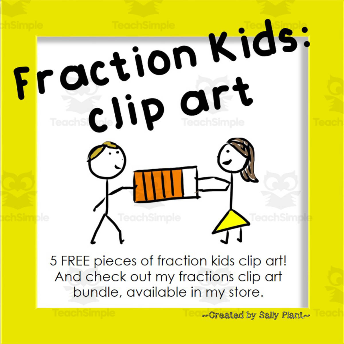 An educational teaching resource from At the Core entitled Fraction Kids Clipart downloadable at Teach Simple.